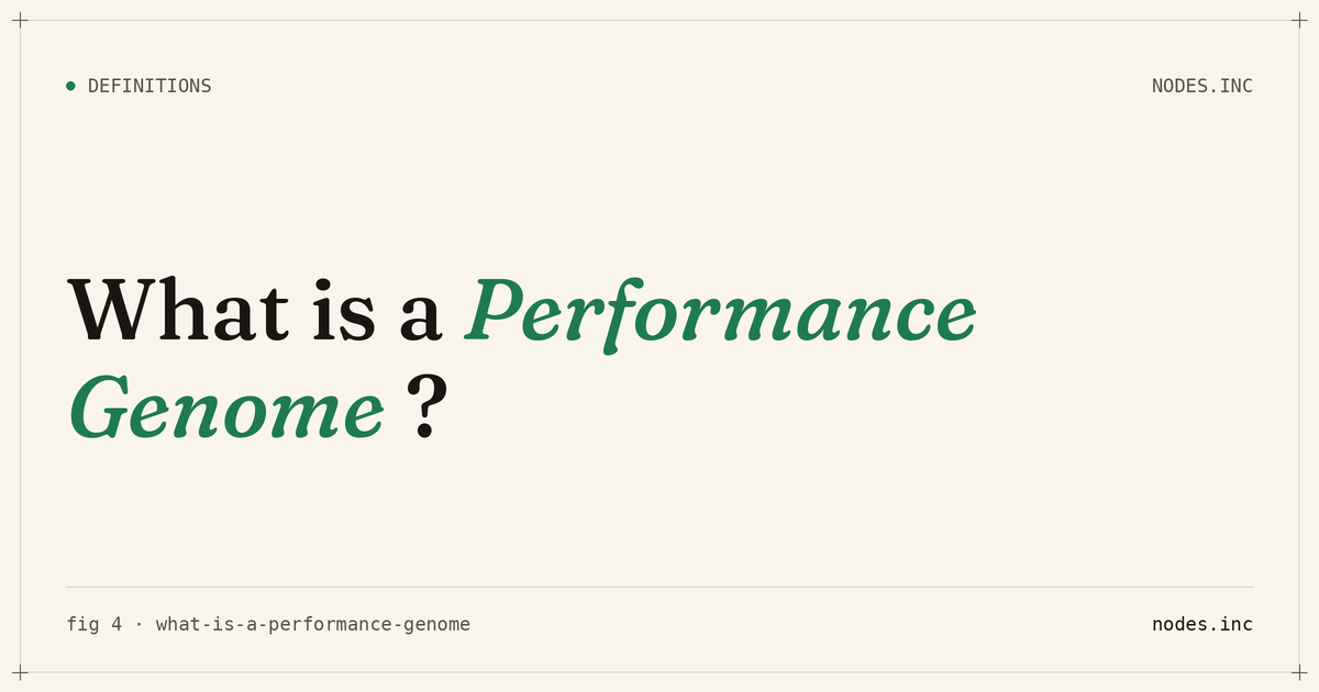 What is a performance genome?